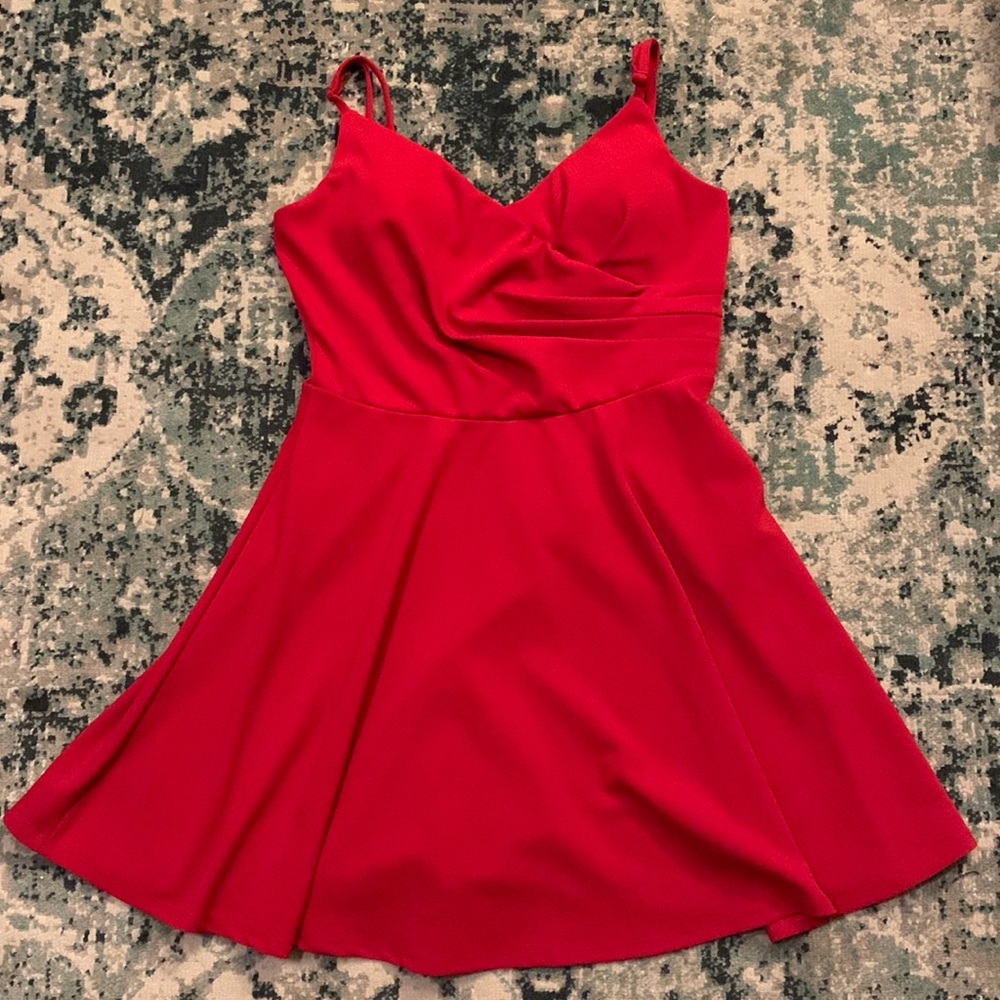 Worn Once Red Mini Dress with Adjustable Straps